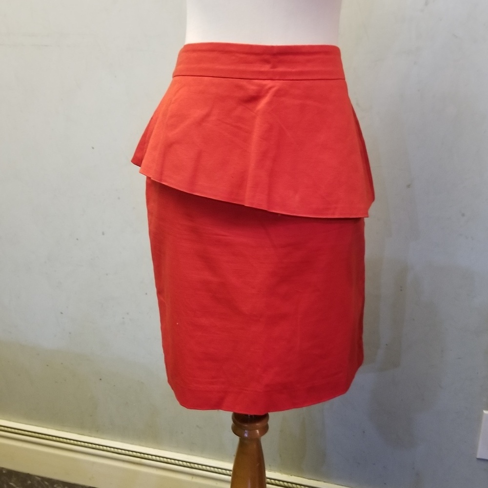 LOFT factory red overlay skirt (13)
